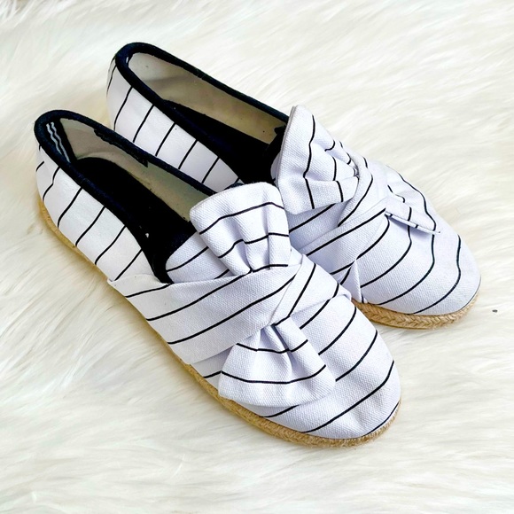 Nautica Shoes - Nautica Blue & White Stripe Bow Espadrille